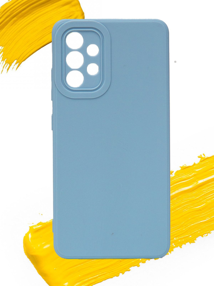 Чехол для Samsung Galaxy A53 / чехол на самсунг а53 c защитой камеры голубой  #1