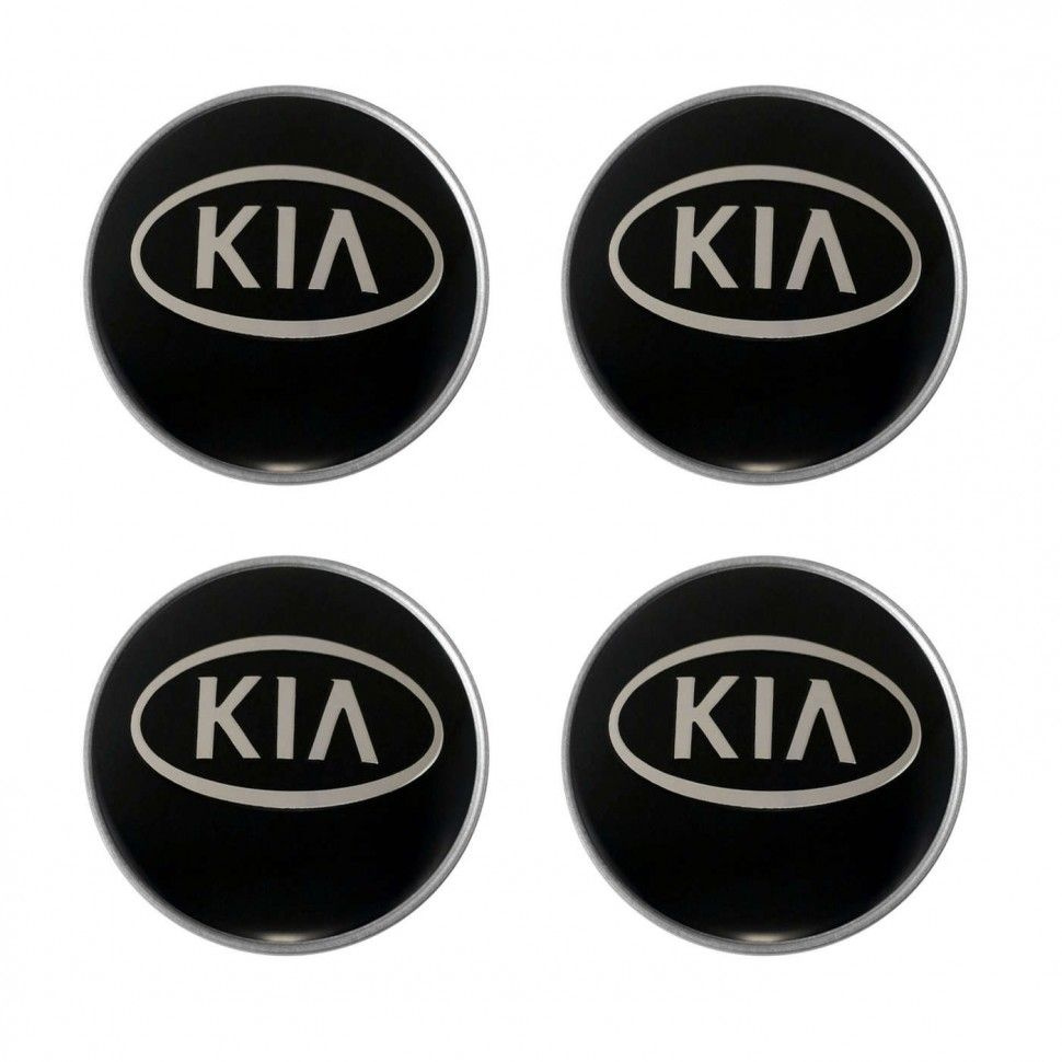 Колпачки на литые диски KIA 59/55/12 мм - 4 шт / Заглушки ступицы Киа для дисков Replica Replay черный #1