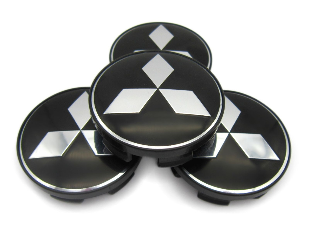 Колпачки, заглушки на литые диски СКАД Митсубиси черный, 56/51/12 мм, 1 колпачок  #1