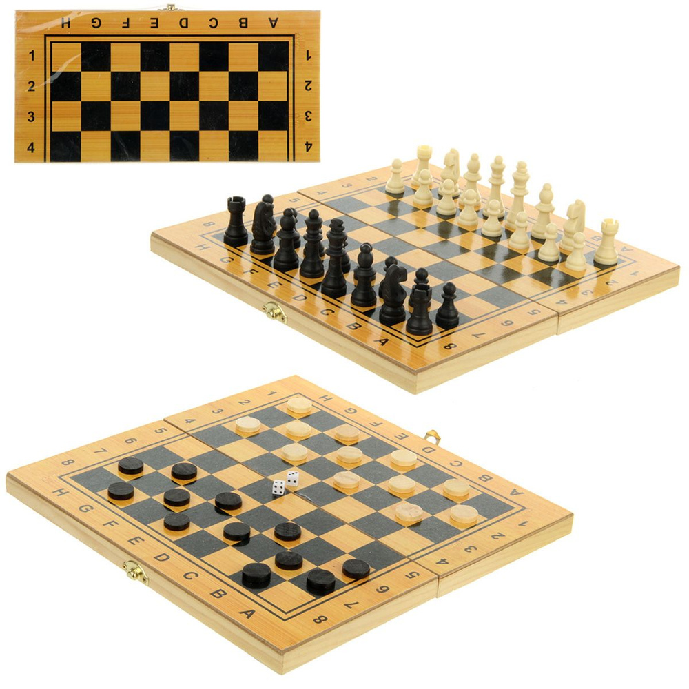 Настольная игра 3 в 1 шашки, шахматы, нарды, Veld Co #1