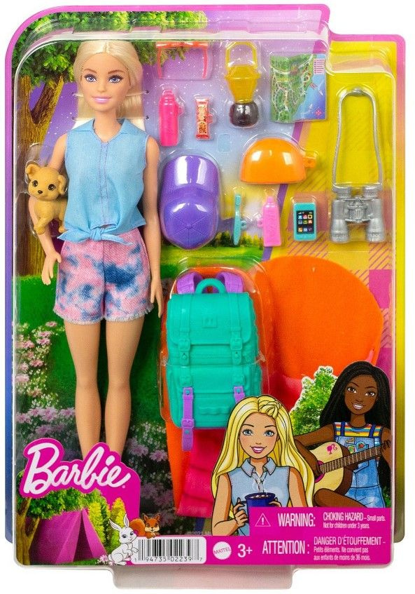 Набор игровой Barbie Малибу Кемпинг кукла с питомцем и аксессуарами HDF73  #1
