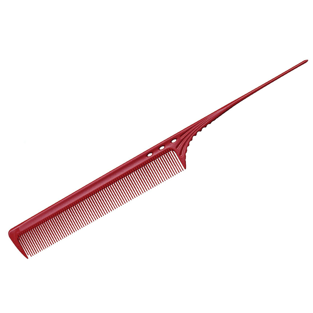 Расческа длинная Y.S.RARK (YS-106), для окрашивания с хвостиком, пластиковая, длина 250мм, красная.  #1