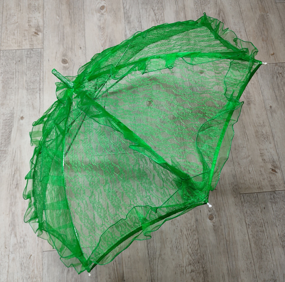 Зонт кружевной, зеленый, 75 см #1