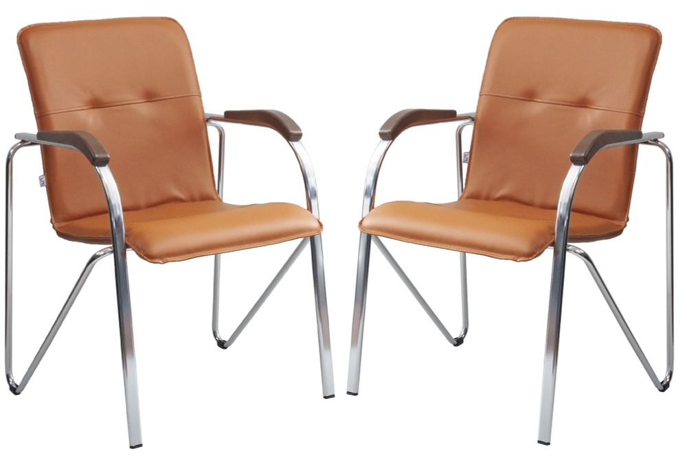 BELS Офисный стул Samba chrome v33. 1.031* Samba chrome v33. 1.031*, Металл, Искусственная кожа, коричнево-красный #1