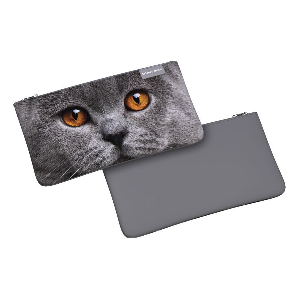 Пенал конверт ErichKrause Light 220x120мм Grey Cat #1