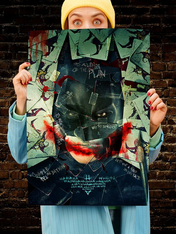 Постер интерьерный Темный рыцарь 2, 70х46 см. Матовый яркий. Бэтмен  #1