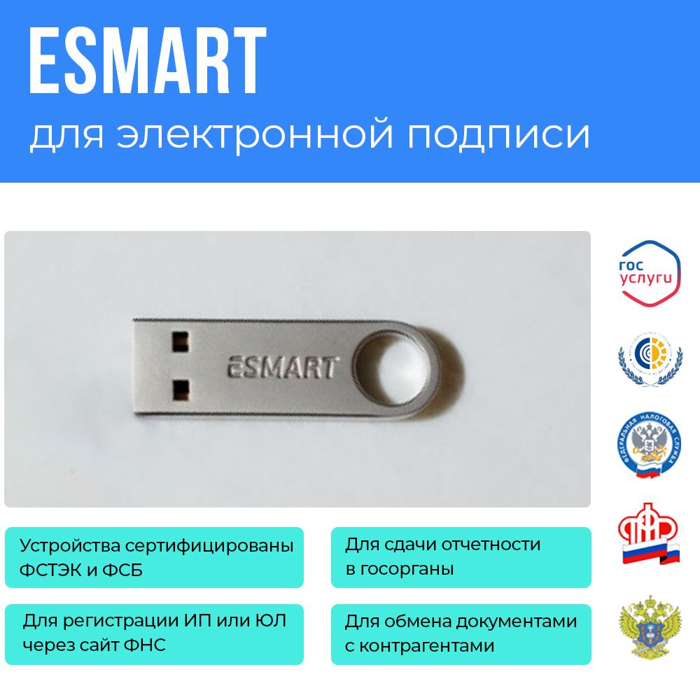 ISBC ЭЦП Esmart 192kb 192 КБ, серый металлик, серый #1