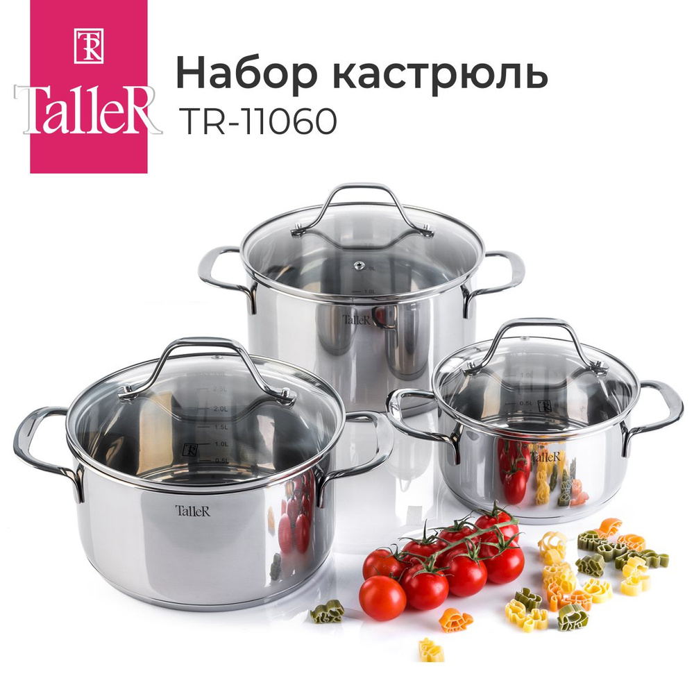 Набор кастрюль с крышкой TalleR TR-11060 из нержавеющей стали 18/10  #1