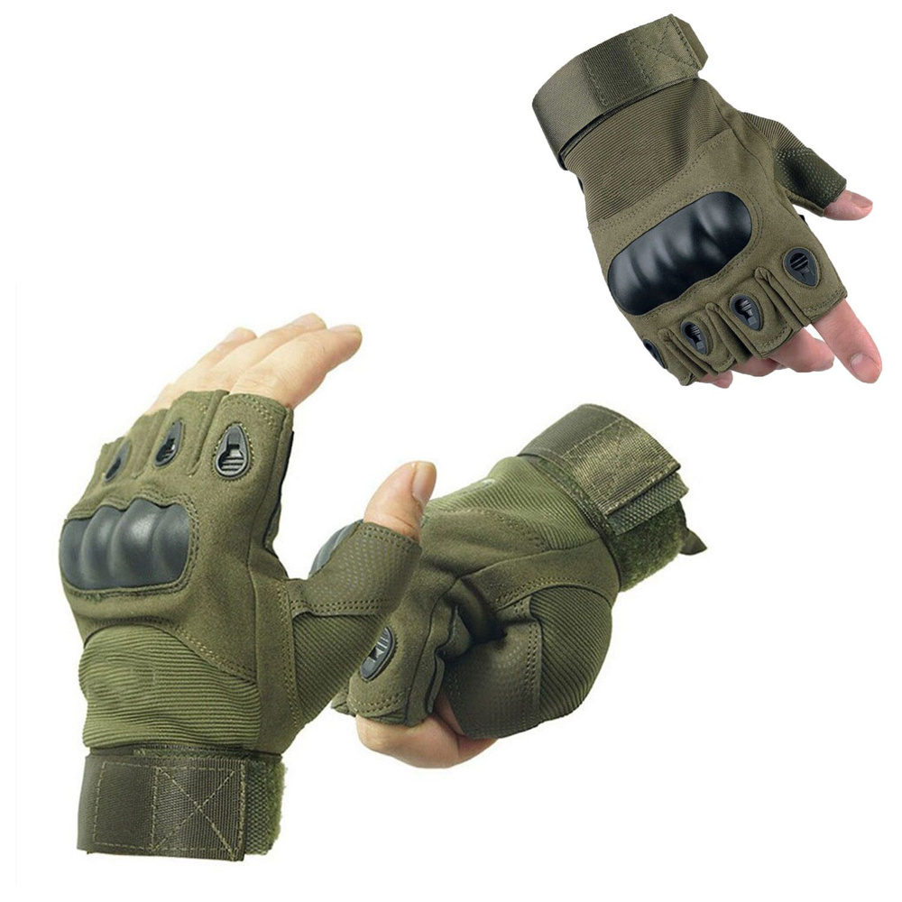 Перчатки без пальцев (size:M, тактические) #1