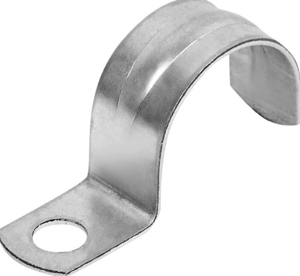 Скоба металлическая для металлорукавов, труб и кабеля, однолапковая, D 16-17 мм, оцинкованная сталь (комплект #1