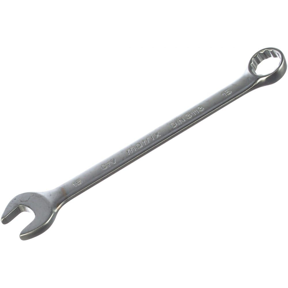 MATRIX Ключ комбинированный, 15 мм, CrV, матовый хром// MATRIX 15111 #1