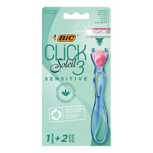 Бритвенный станок с двумя сменными кассетами Bic Click Soleil 3 Sensitive с тройным лезвием  #1