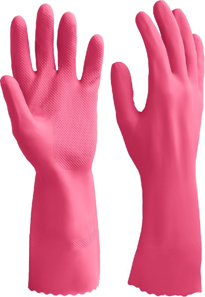 Латексные перчатки ЗУБР Латекс+ р. S хозяйственно-бытовые стойкие к кислотам и щелочам (11250-S_z01) #1
