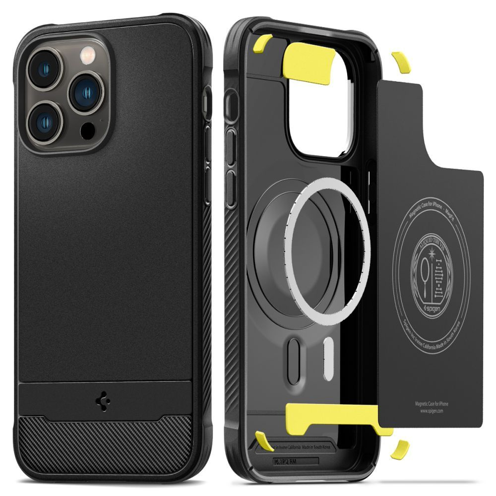 Чехол Spigen Rugged Armor (MagFit) для iPhone 14 Pro Max, матовый чёрный -  купить с доставкой по выгодным ценам в интернет-магазине OZON (809063971)