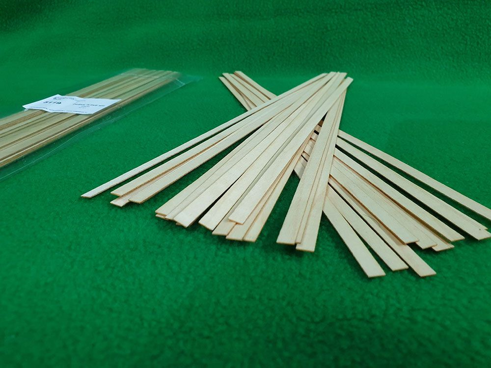 Деревянные рейки для моделизма из ольхи 0.6х6 мм (50 шт) длина 30 см  #1