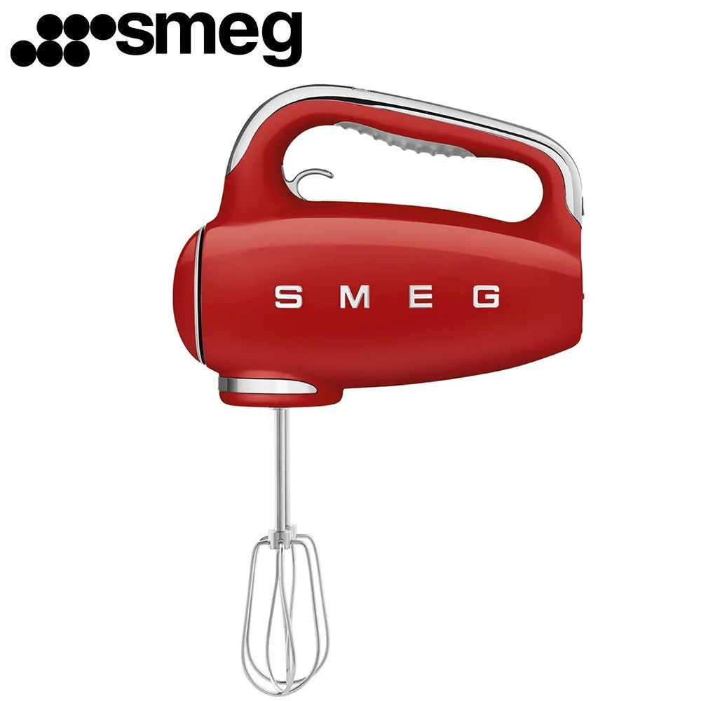 Миксер ручной электрический SMEG HMF01RDEU / мощность 250 Вт / 9 скоростей вращения / красный  #1