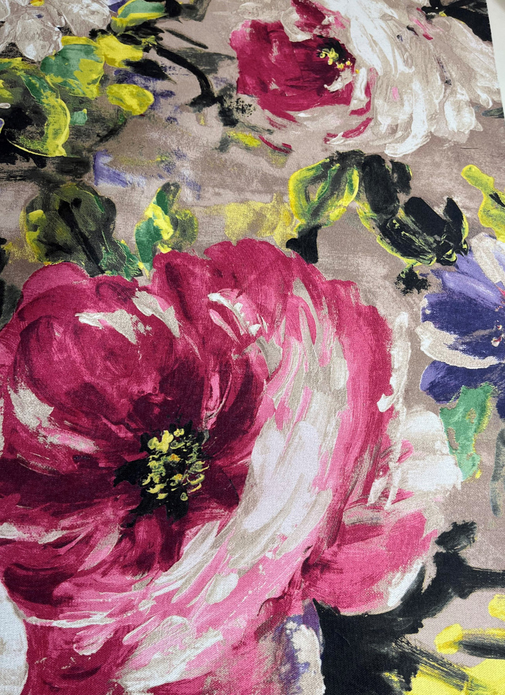 Ткань для штор Блэкаут двухсторонний "Картина маслом" 280 см, розовый, на отрез, от 1 м  #1