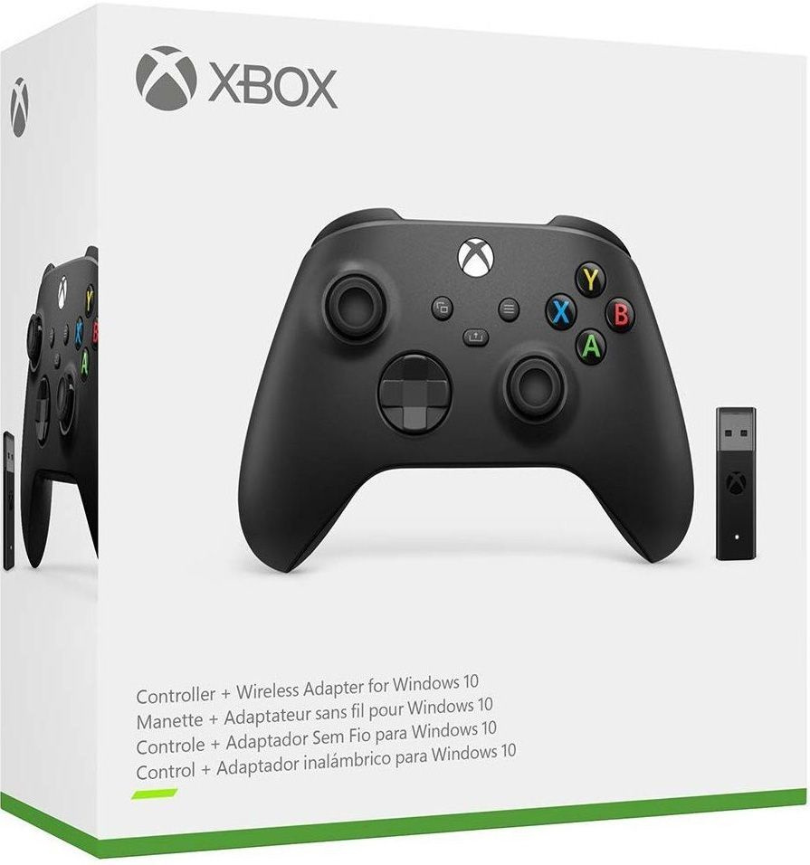 Xbox Геймпад беспроводной Xbox Wireless Controller Carbon Black + Bluetooth адаптер (Xbox One/Series #1