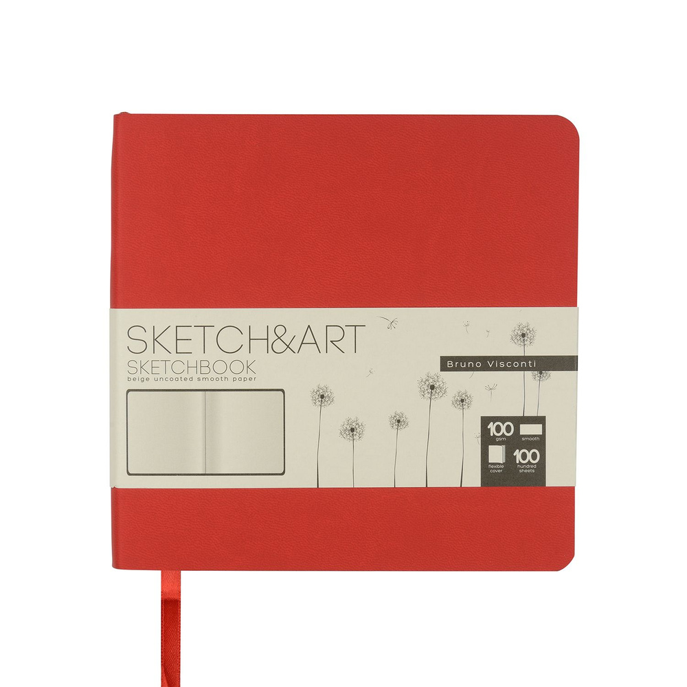 Скетчбук Bruno Visconti Sketch&Art Original, A5 (145х145 мм), 100 листов, красный  #1