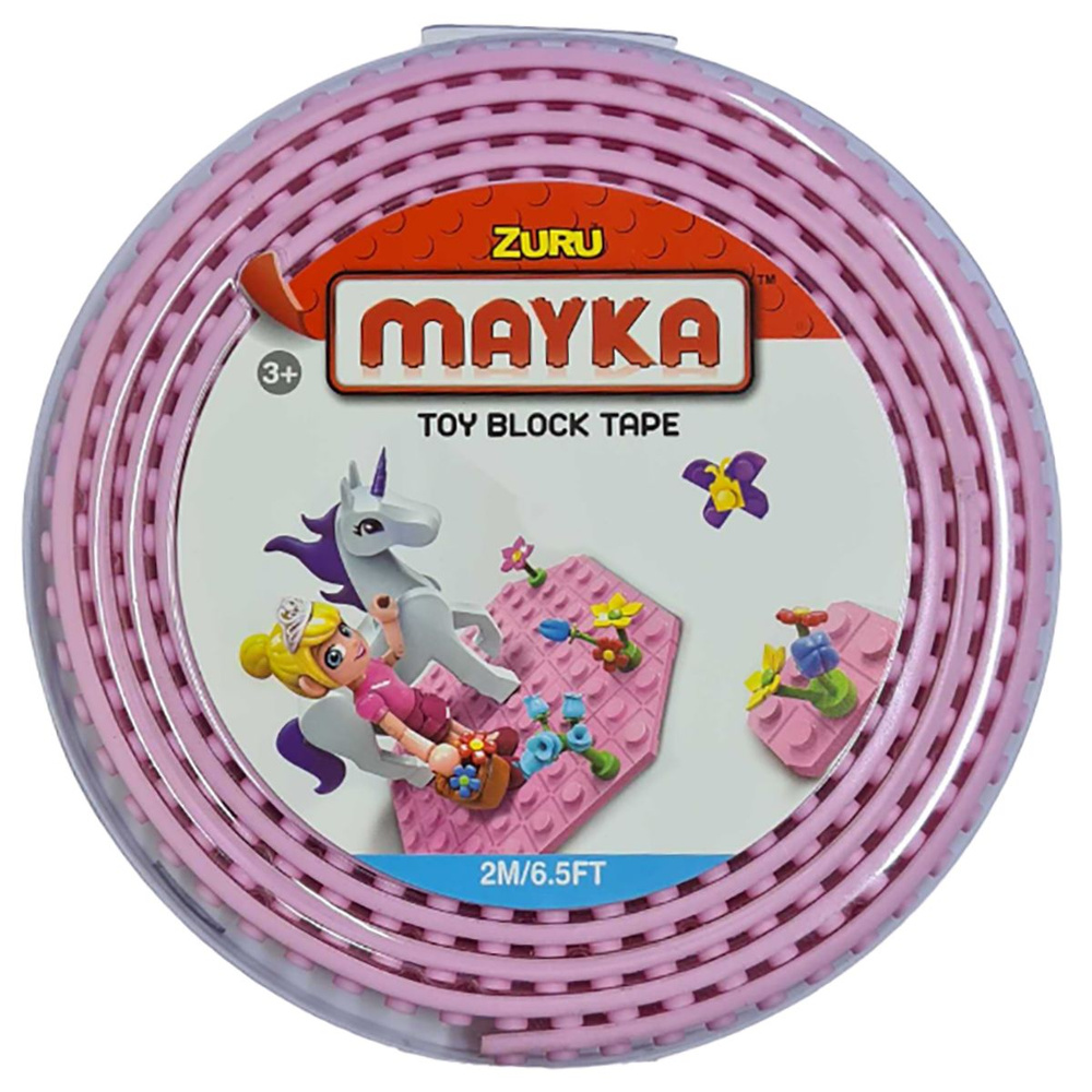 Гибкая лента-скотч для конструкторов Zuru "Mayka" 2м/1.5см, силиконовая лента для минифигурок розовая #1