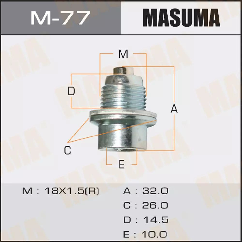 Болт маслосливной Masuma M-77 с магнитом Honda ACCORD.CF3, CF4 #1