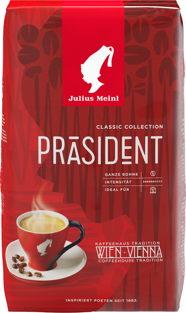 Кофе зерновой JULIUS MEINL Президент натуральный жареный, 1кг  #1