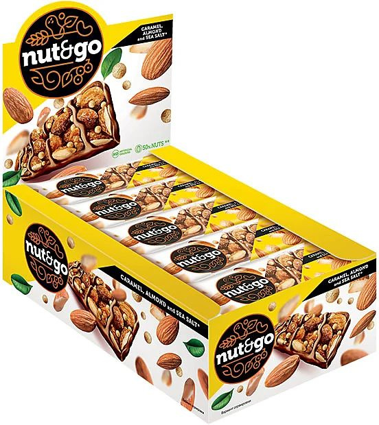Nut&Go, батончик миндальный, 34 г (упаковка 18 шт.) #1
