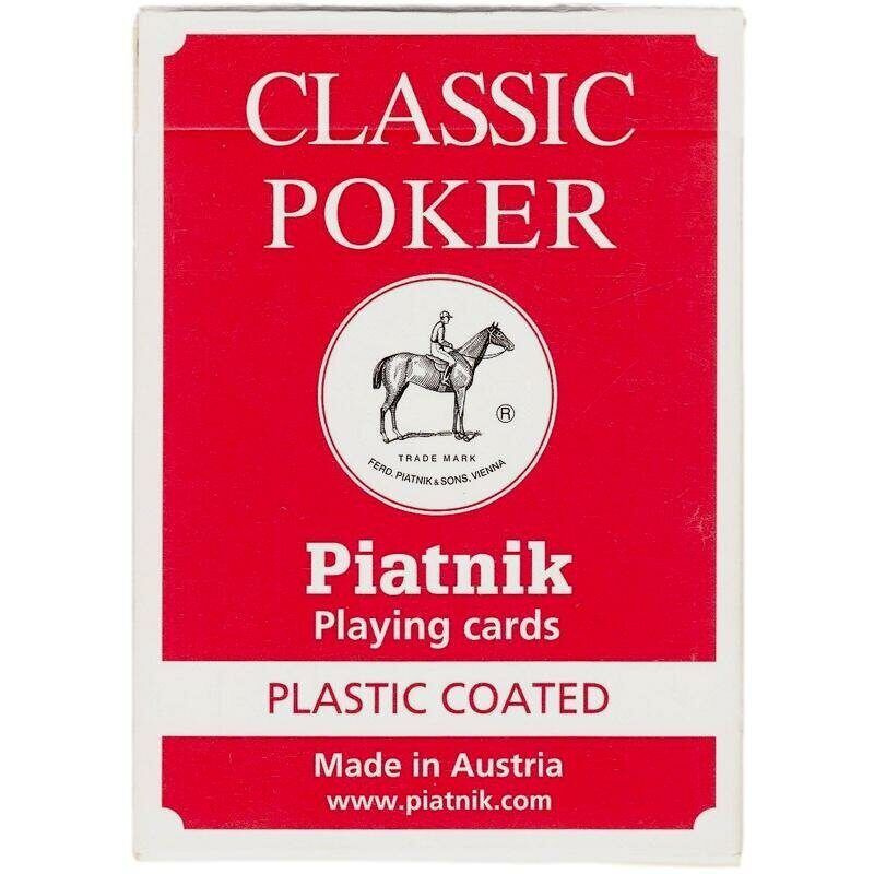 Карты игральные "Classic poker", 54 шт, красная рубашка, пластиковое покрытие  #1