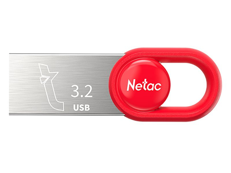 Netac USB-флеш-накопитель NT03UM2N-128G-32RE 128 ГБ, красный, серебристый  #1