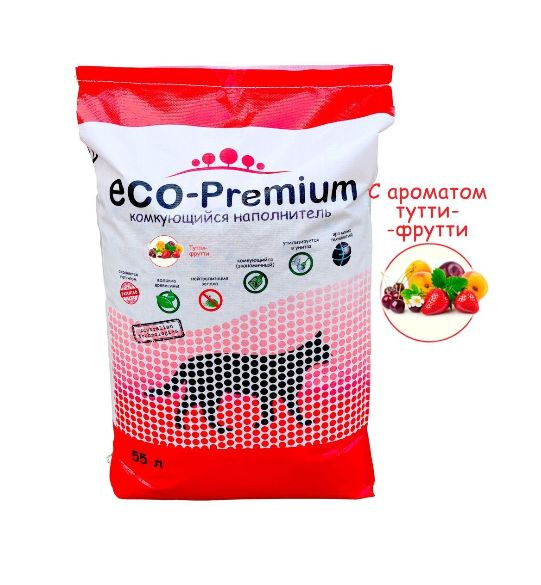 ECO-Premium Наполнитель Древесный Комкующийся Жевательная резинка 20000г.  #1