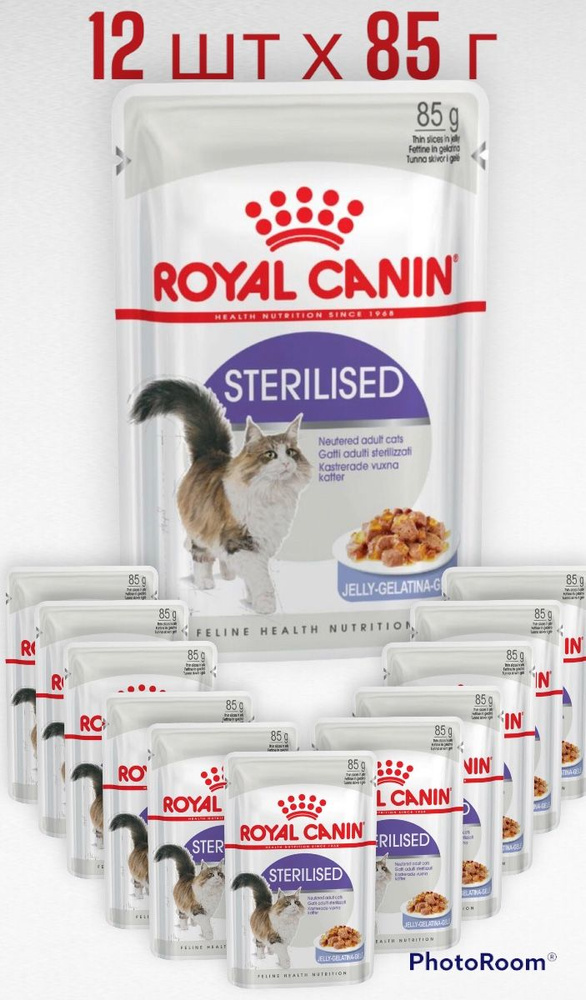 Влажный корм / Пауч Royal Canin Sterilised влажный корм для стерилизованных кошек в желе, 85 г х 12 шт #1