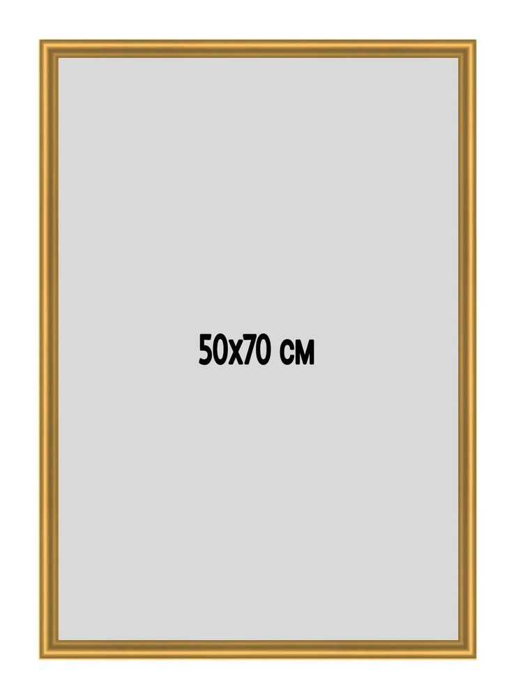 Фоторамка металлическая (алюминиевая) золотистая для постера, фотографии, картины 50х70 см. Рамка для #1