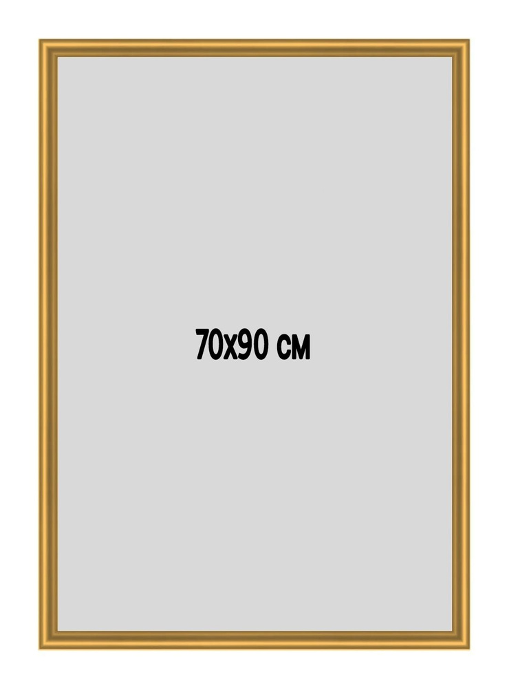 Фоторамка металлическая (алюминиевая) золотая для постера, фотографии, картины 70х90 см. Рамка для зеркала. #1