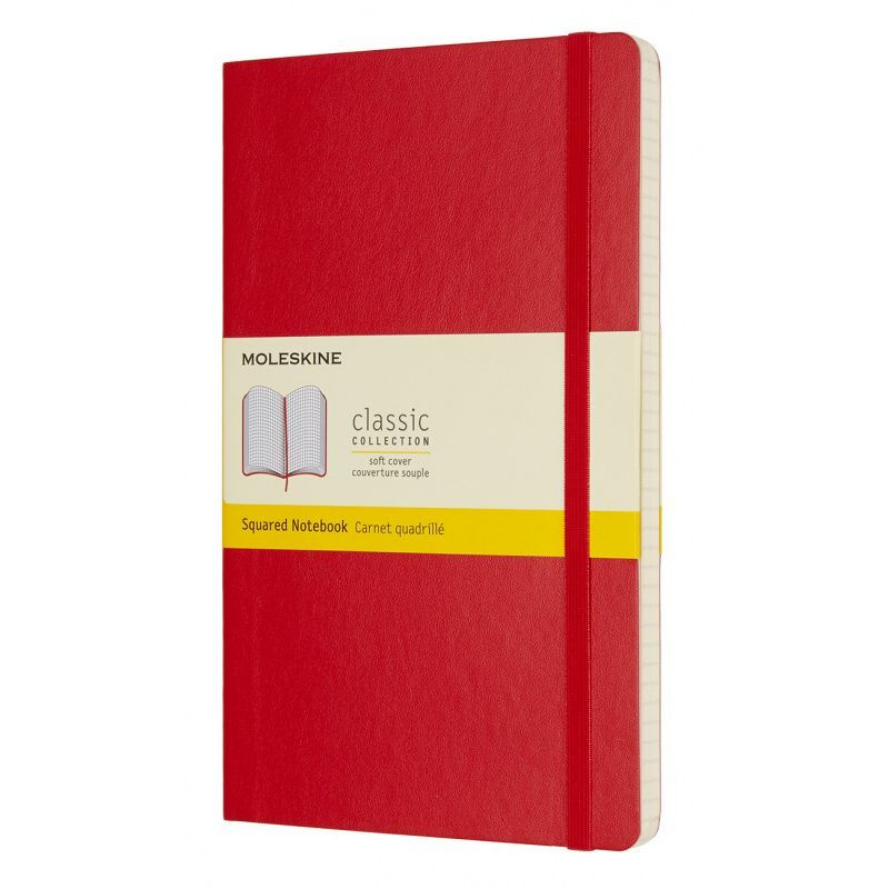 Блокнот в клетку Moleskine CLASSIC SOFT QP617F2 13х21см 192стр. мягкая обложка, красный  #1