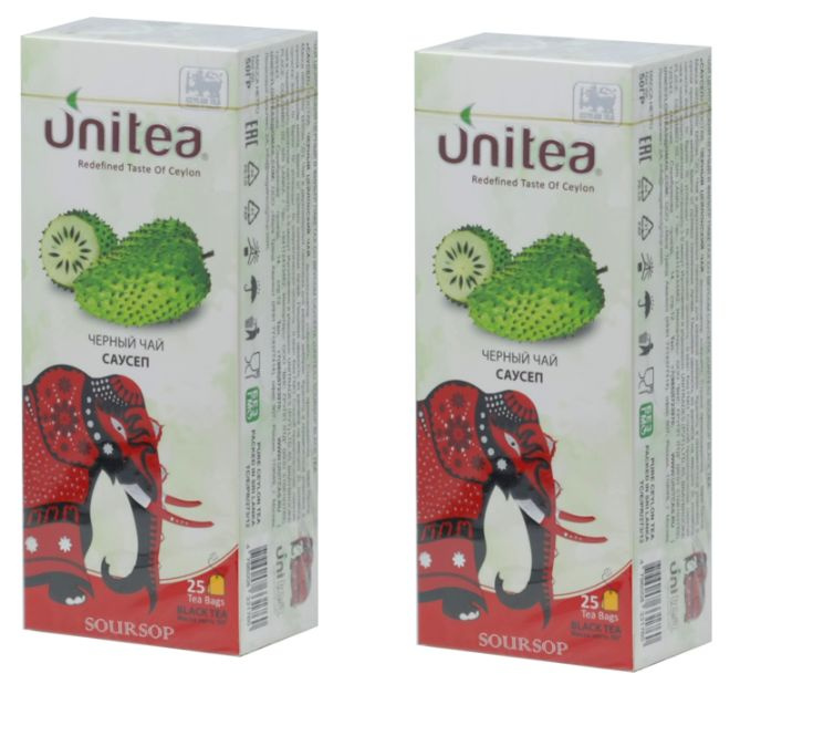 UNITEA Чай чёрный Soursop, 25 пакетиков, 50 г - 2 шт. #1