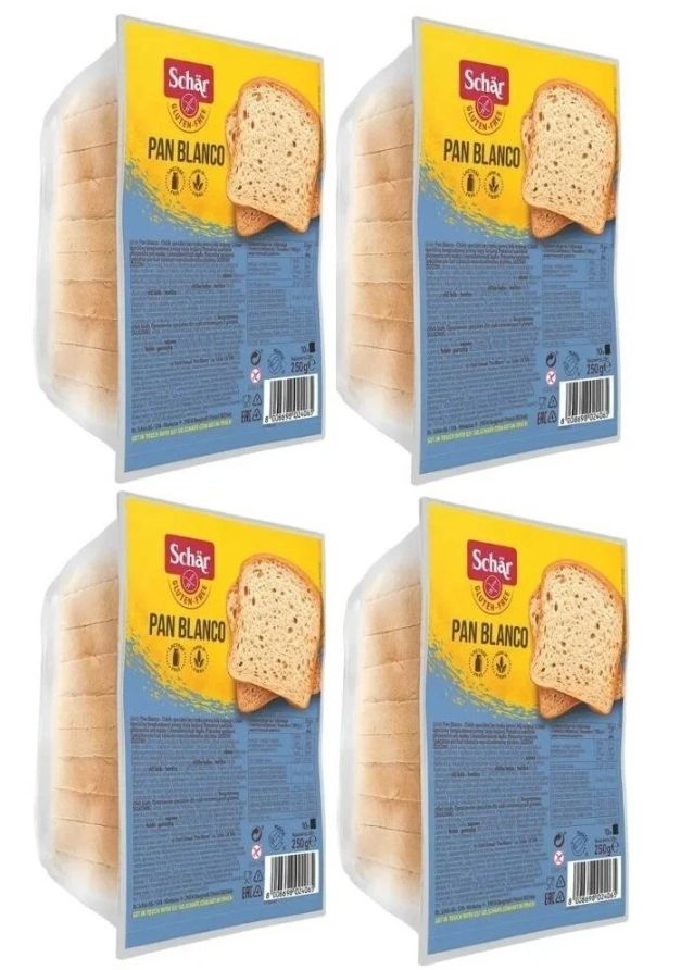 Хлеб белый "Pan Blanco" Schar, 4шт.*250гр. Без глютена. #1