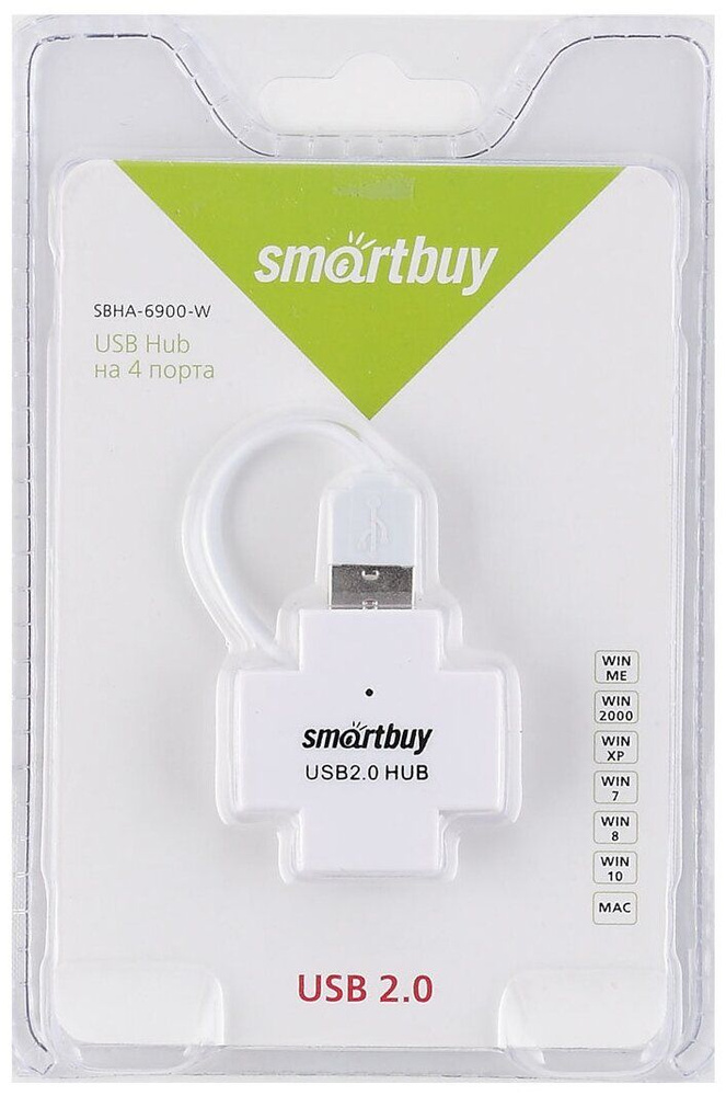 USB-устройство SMARTBUY SBHA-6900-W 4 порта белый #1