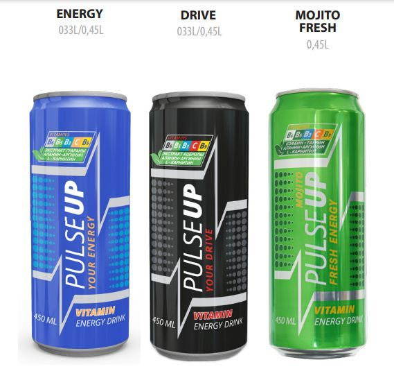 Набор из 3 вкусов тонизирующего энергетического напитка PulseUp  #1