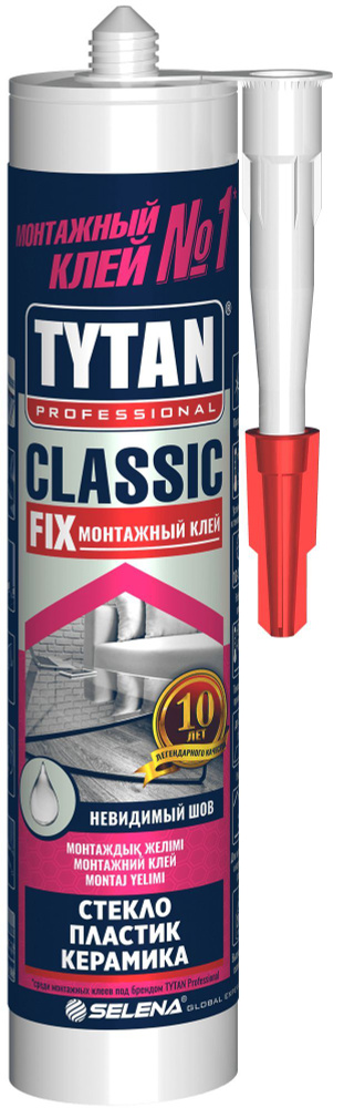 Монтажный клей Tytan Professional Classic Fix (стекло, пластик, керамика) бесцветный 310мл  #1