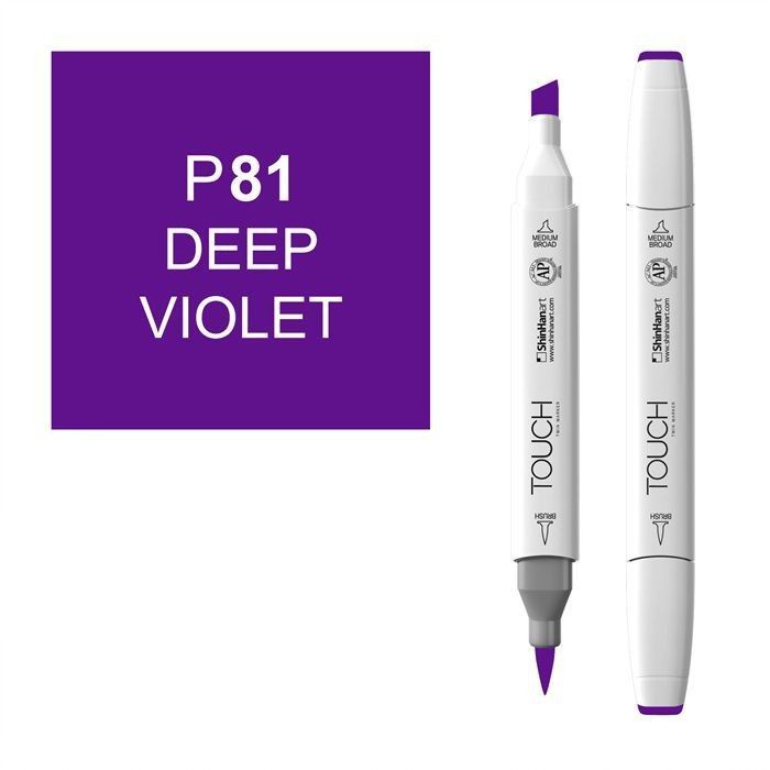 Маркер TOUCH BRUSH двухсторонний на спиртовой основе P81 Deep Violet  #1