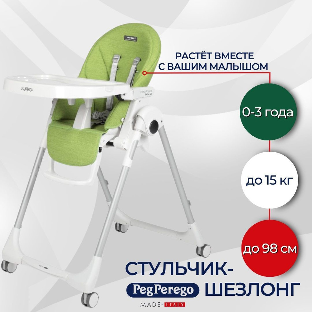 Стульчик для кормления Peg-Perego Prima Pappa Follow Wonder Green #1