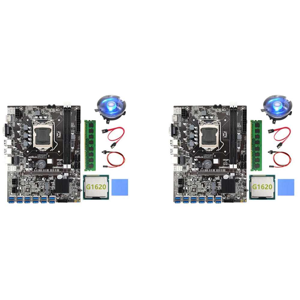 Материнская плата B75 для майнинга BTC, 12 PCIE-USB DDR3, 4 ГБ ОЗУ ...