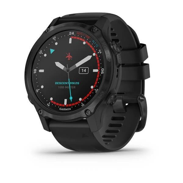 Часы Garmin DESCENT MK2S угольно-серый корпус с DLC-покрытием, черный силиконовый ремешок (010-02403-04) #1