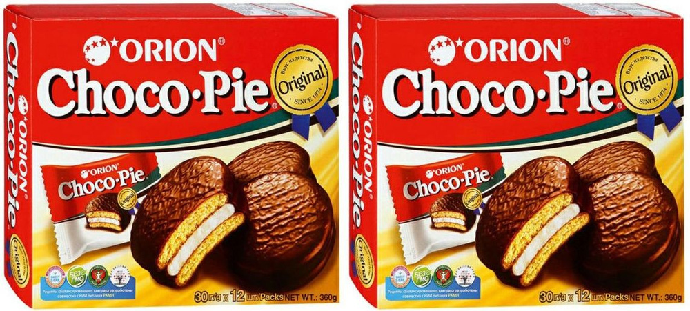 Пирожное Orion Choco Pie бисквитное 30 г х 12 шт, комплект: 2 упаковки по 360 г  #1
