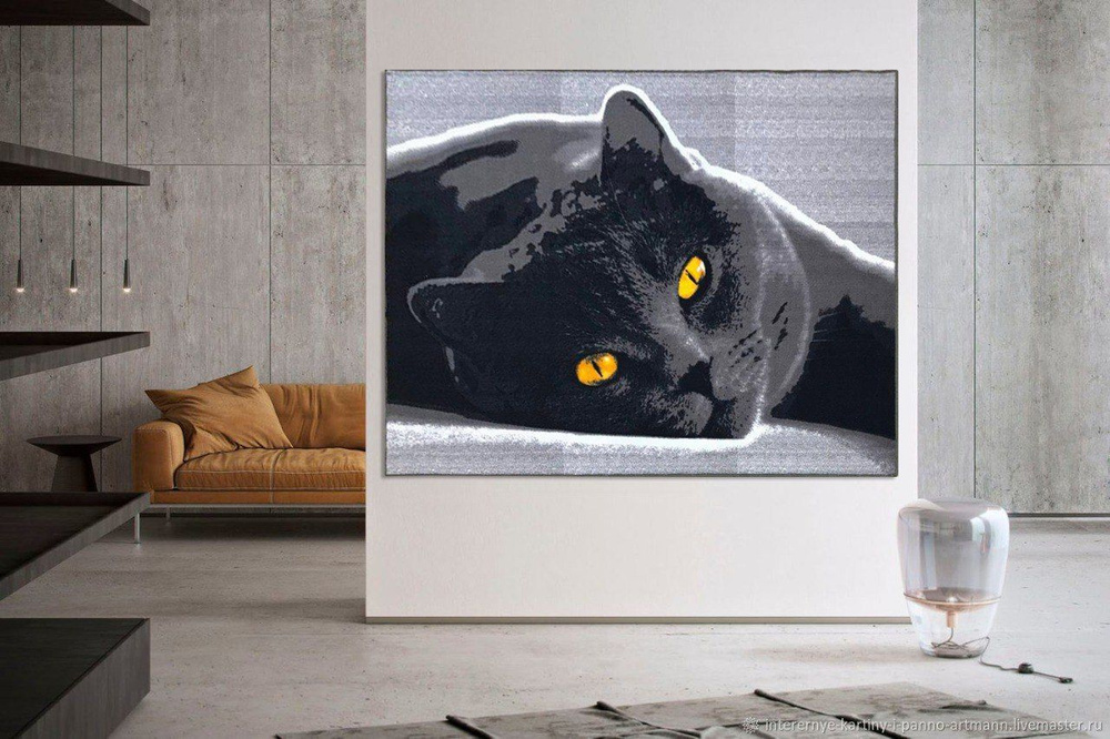 Ковер на стену, ковер-картина (кошка), размер 1.5 х 2.0 м, Витебские ковры  #1