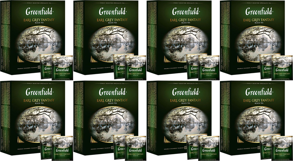 Чай черный Greenfield Earl Grey Fantasy бергамот в пакетиках 2 г х 100 шт, комплект: 8 упаковок по 200 #1