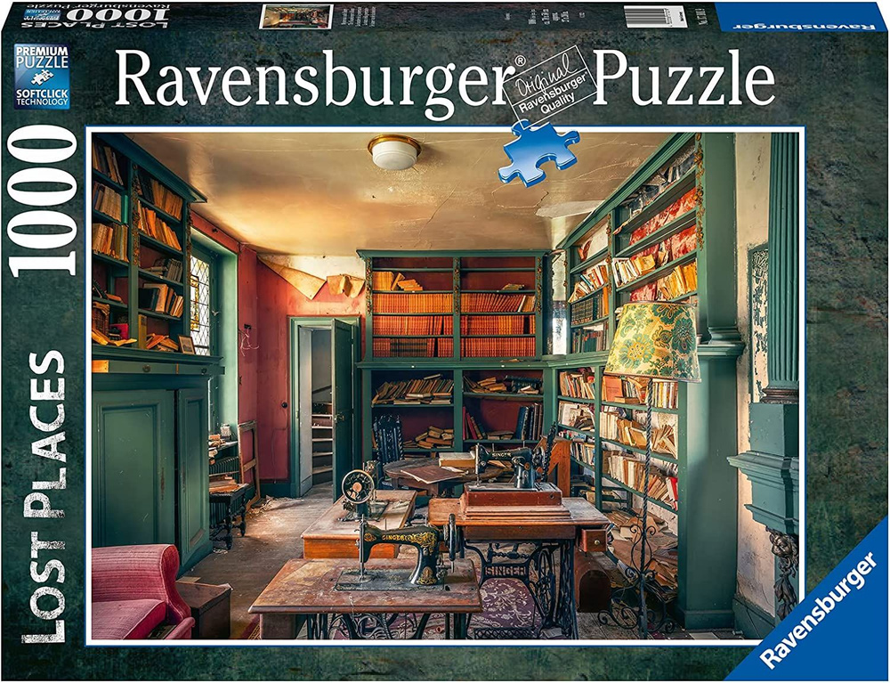 Пазл Ravensburger 1000 деталей, элементов: Затерянные места. Загадочная библиотека замка  #1