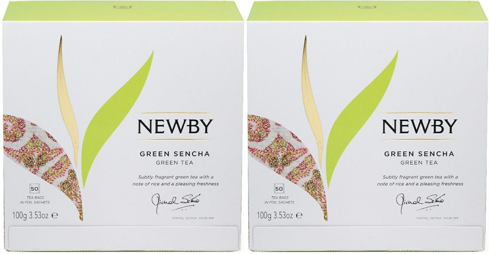 Чай зеленый Newby Green Sencha в пакетиках 2 г х 50 шт, комплект: 2 упаковки по 100 г  #1