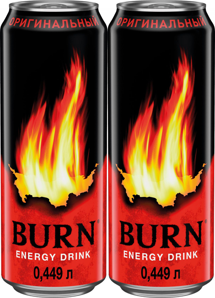 Энергетический напиток Burn газированный 0,449 л, комплект: 2 упаковки по 0.45 л  #1