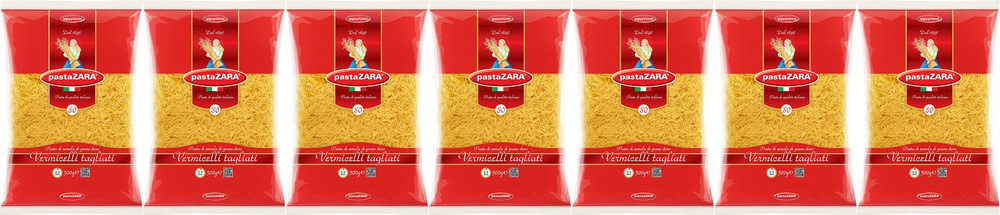 Макаронные изделия Pasta Zara 80 Вермишель, комплект: 7 упаковок по 500 г  #1